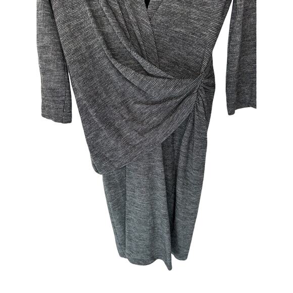 MM Lafleur Gray Speckled Career Office Slimming Casey‎ Faux Wrap Dress Medium - Picture 4 of 11